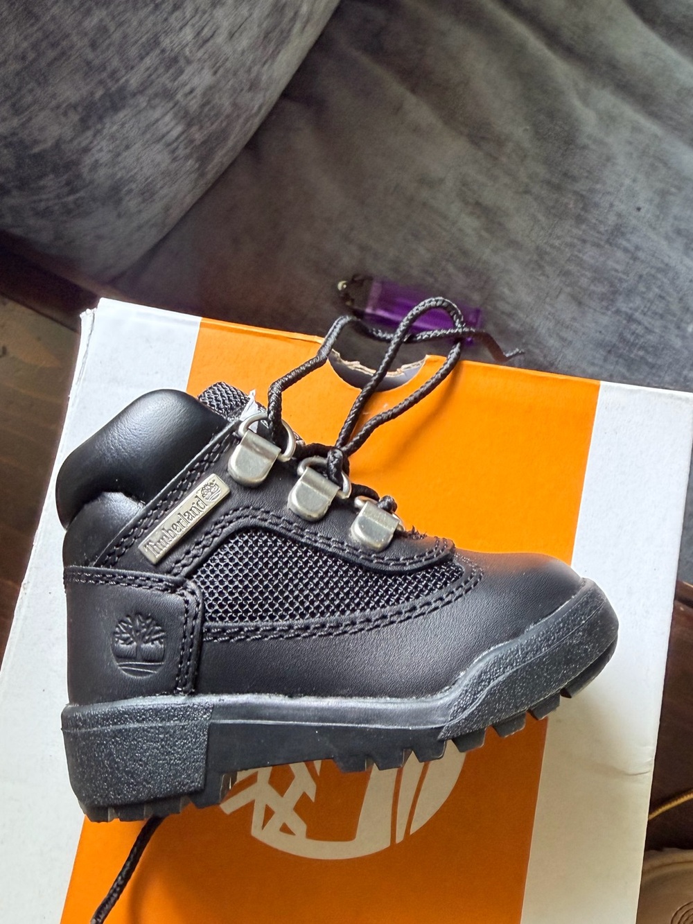 Timberland Kids Black Leather & Mesh Ankle Boot